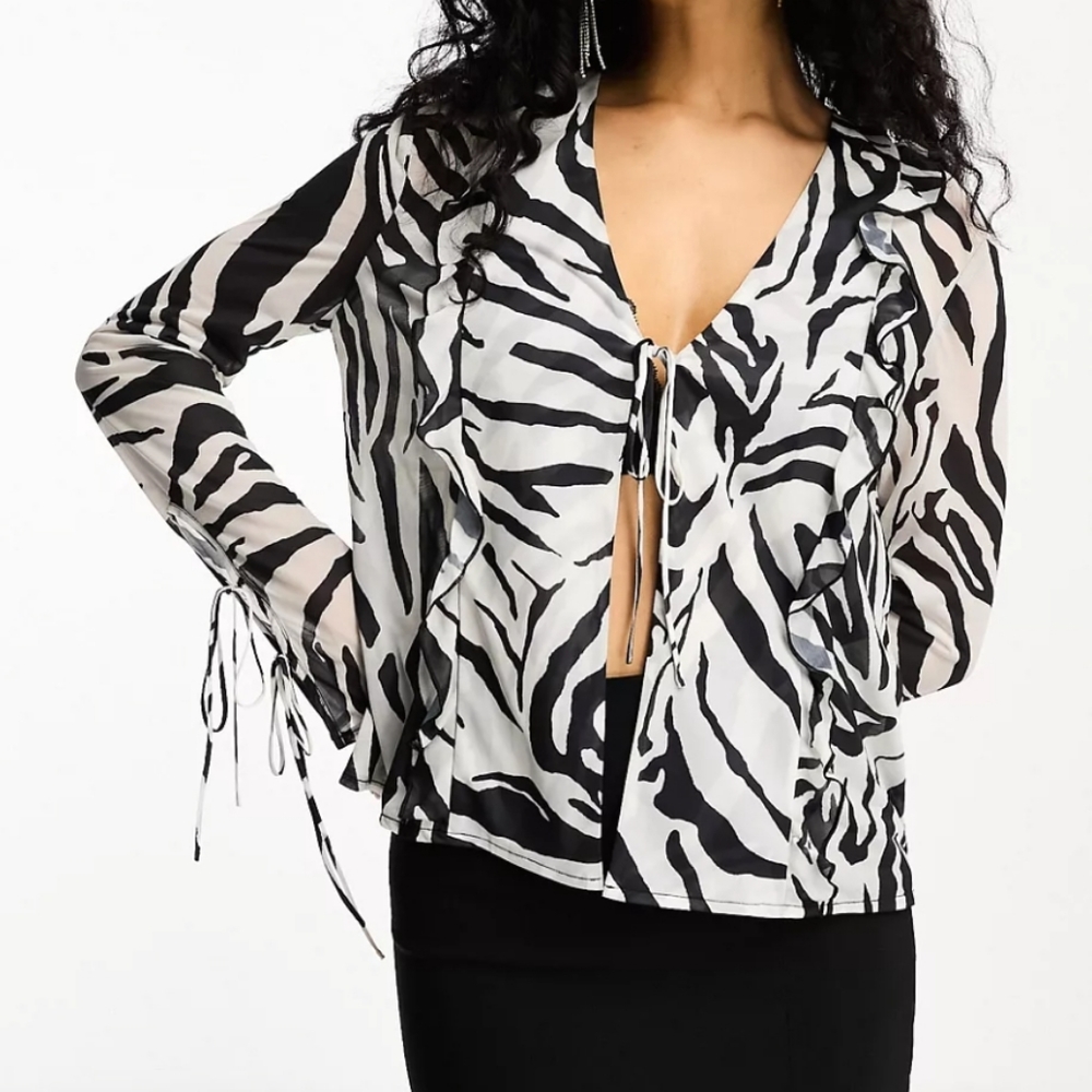 Tie Zebra Blouse